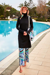 Burkini Modest Swimwear Set 4-Teilig Schwarz "Marina" M2477