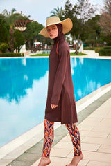 Burkini Modest Swimwear Set Lycra 4-Teilig Kirschrot "Marina" M2466