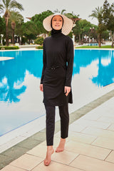 Burkini Modest Swimwear Set Lycra 4-Teilig Schwarz "Marina" M2463