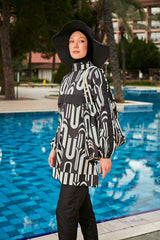 Burkini Modest Swimwear Set 4-Teilig Schwarz/Weiß "Riva Mera by Marina" R2412