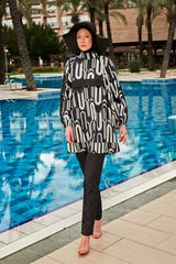 Burkini Modest Swimwear Set 4-Teilig Schwarz/Weiß "Riva Mera by Marina" R2412
