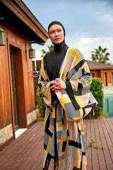 Kimono Pareo mit kariertem Muster "Marina" P2407