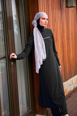 Burkini Modest Swimwear  Set Webstoff 4-Teilig Schwarz mit Pailletten "Marina" M2433