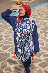 Burkini Modest Swimwear Marineblau-Weiß "Marina" M2301-1