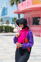 Burkini Modest Swimwear Set 4-Teilig Schwarz/Pink/Lila "Marina" M2312
