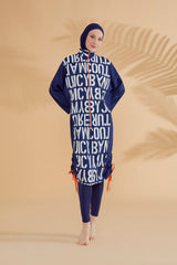 Burkini Modest Swimwear Marineblau-Weiß "Marina" M2301-1